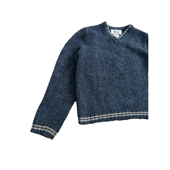 Les Tricots Boz International 100% Lambs Wool Knit Vintage Sweater Navy Blue Med - Picture 3 of 7